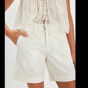 Free People Riverside Bermuda Shorts Clean Ivory Size 6